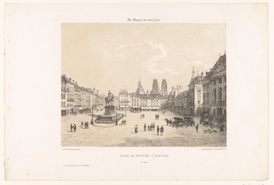 Vue de la Place du Martroi à Orléans - Leon Auguste Asselineau