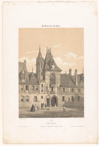 Vue sur la façade du Palais Jacques-Coeur à Bourges - Leon Auguste Asselineau