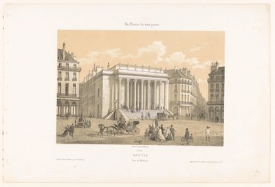 Zicht op het Théâtre Graslin in Nantes - Leon Auguste Asselineau