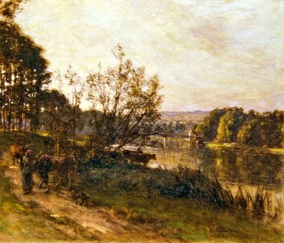 Traversée de la rivière - Leon Augustin Lhermitte