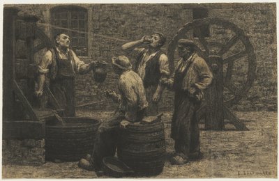 Le pressoir à vin, vers 1872 - Leon Augustin Lhermitte