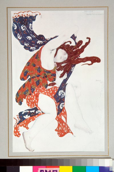 "Bacchante" costume dessiné pour le ballet Narcisse dirigé par Nicolas Tcherepnine - Leon Bakst