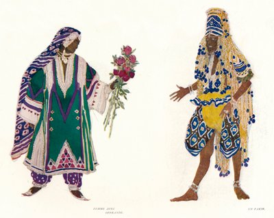 Costumes pour le ballet russe Le Dieu Bleu, vers 1912 - Leon Bakst