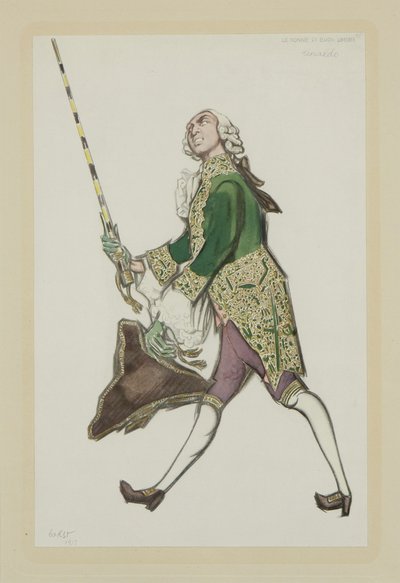 Costume pour Rinaldo dans le ballet Les Femmes de bonne humeur de Scarlatti, 1917 - Leon Bakst