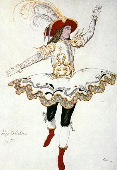 Conception de costume pour Le Page du Colibri Fée, de La Belle au Bois Dormant - Leon Bakst