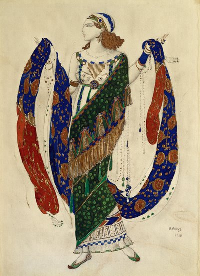 Conception de costume pour une danseuse de "Cléopâtre", 1910 - Leon Bakst