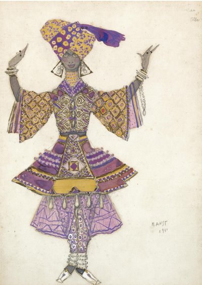 Costume pour le ballet Le Dieu Bleu par R. Hahn, 1911 - Leon Bakst