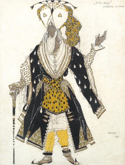 Costume pour le ballet Le Dieu Bleu par R. Hahn, 1911 - Leon Bakst