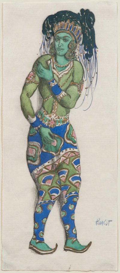 Conception de costume pour le Ballet Dieu Bleu par R. Hahn - Leon Bakst