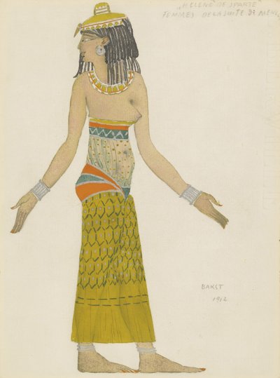 Conception de costume pour le ballet Hélène de Sparte par E. Verhaeren et D. de Séverac - Leon Bakst