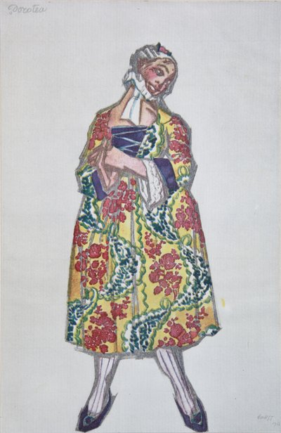 Costume pour le ballet Le donne di buon umore de C. Goldoni, 1917 - Leon Bakst
