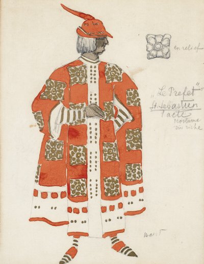 Costume pour la pièce Le Martyre de Saint Sébastien par Gabriele D