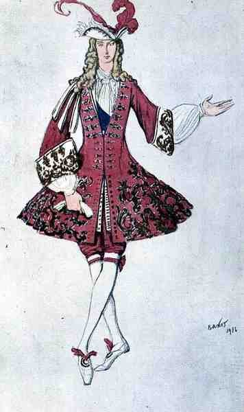 Costume pour un page, dans le style de Louis XIV, tiré d