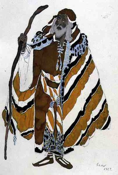 Costume pour le vieil homme en jaune, du Martyre de Saint Sébastien - Leon Bakst