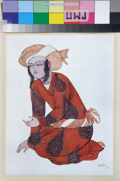 Costume pour le ballet Shéhérazade de Nikolaï Rimski-Korsakov - Œuvre de Léon Bakst, lithographie 1922 - Leon Bakst