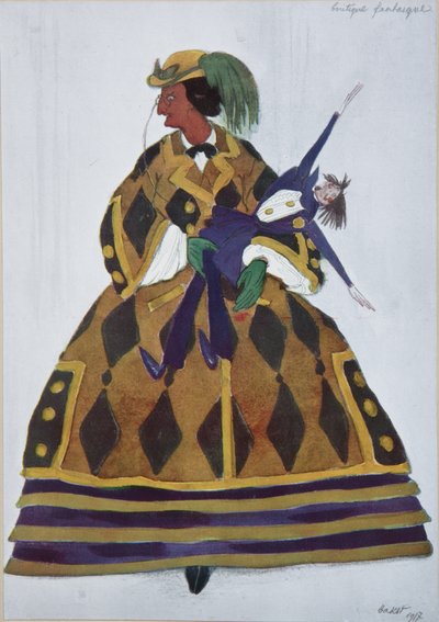 Anglaise. Costume pour le ballet La Boutique fantasque de G. Rossini, 1919 - Leon Bakst