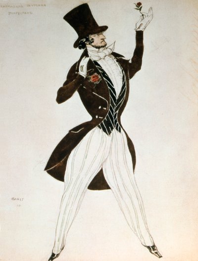 Florestan, dessin pour un costume pour le ballet Carnaval composé par Robert Schumann, 1919 - Leon Bakst