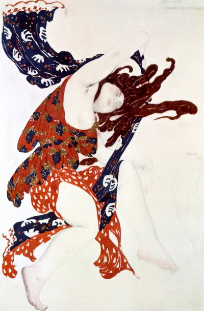 Première Bacchante, costume pour une production de Narcisse de Tcherepnin, 1911 - Leon Bakst