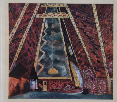 Décor de scène pour le ballet Thamar de M.A. Balakirev, 1912 - Leon Bakst