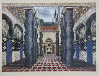 Décor de scène pour la pièce Le Martyre de Saint Sébastien de Gabriele D