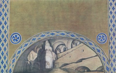 Décor de scène pour la pièce Le Martyre de Saint Sébastien de Gabriele D