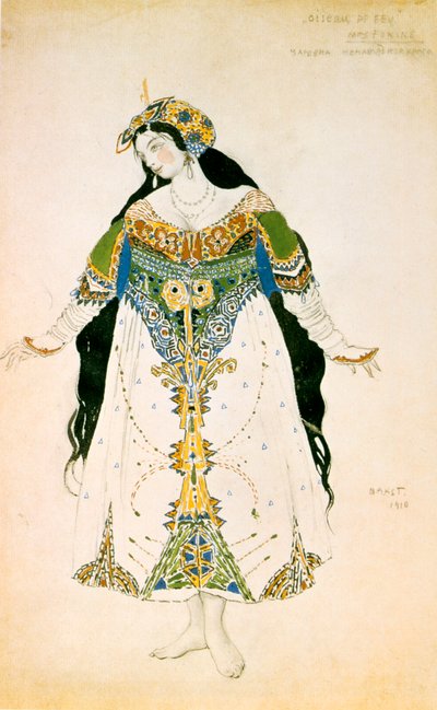 La Tsarevna, costume pour la production des Ballets Russes de L