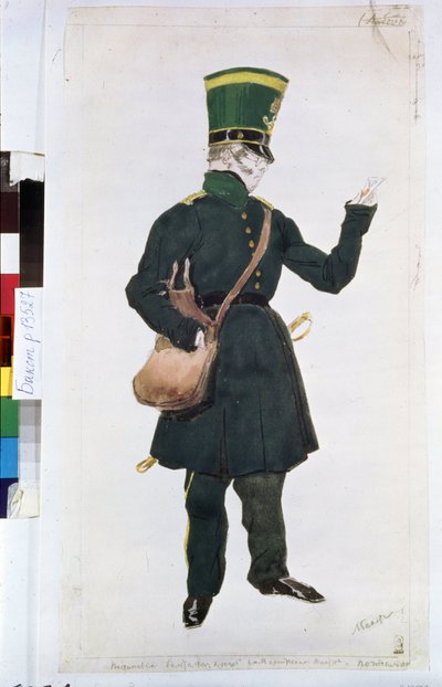 Le facteur, costume pour le ballet "La fée des poupées" dirigé par Joseph Bayer (1852-1913) - Leon Bakst