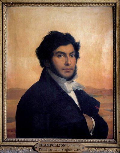Portrait de Jean-François Champollion (1790-1832), égyptologue français, déchiffreur des hiéroglyphes - Léon Cogniet