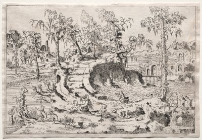 Paysage avec putti - Leon Davent