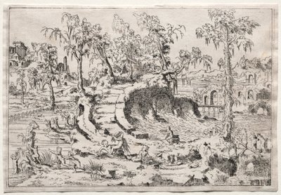 Paysage avec putti, vers 1550 - Leon Davent