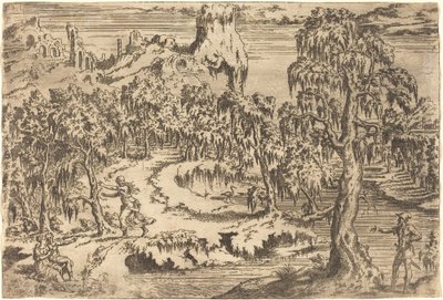 Paysage avec une Femme Fuyant à la Vue d