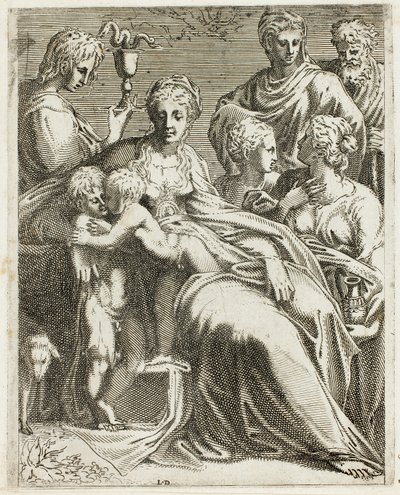 La Sainte Famille avec des Saints - Leon Davent