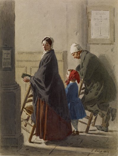 Homme, Femme et Fille en prière à l