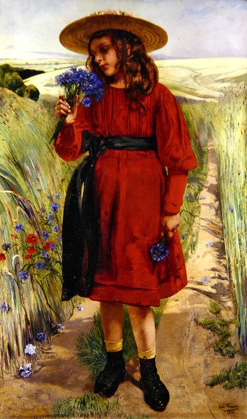 Printemps ou, Jeune fille avec des bleuets - Leon Henri Marie Frederic