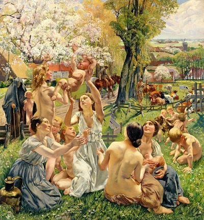 Le Matin, panneau gauche du triptyque 