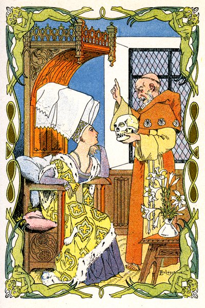 Frère Jean Turelure présent à Dame Violante une tete de mort - Leon Lebegue