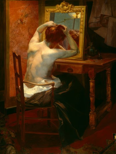 Une dame à la toilette - Leon Olivier Bon