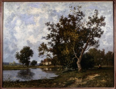 Paysage à la Mare. Peinture de Léon Richet (1847-1907) 20ème siècle Collection privée - Leon Richet
