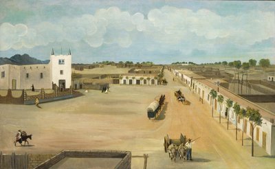 Vieille Plaza de Mesilla, vers 1885-1886 - Leon Trousset