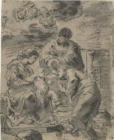 Le mariage mystique de Sainte Catherine - Leonard Bramer