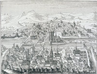 Grande vue en perspective de Paris en 1607, d