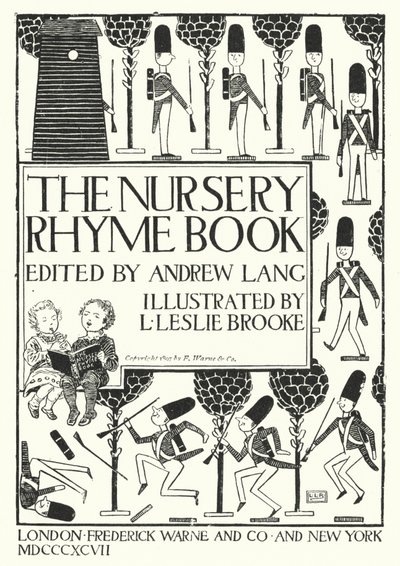 Illustration de page de titre pour Le Livre des Comptines édité par Andrew Lang - Leonard Leslie Brooke