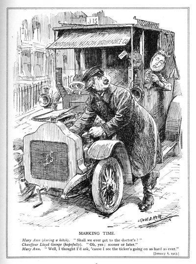 Lloyd George est retardé en emmenant un patient chez le médecin sous sa loi sur l