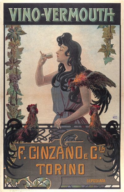 Publicité pour Vino-Vermouth, vers 1900 - Leonardo Roda