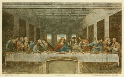 La Cène (litho en couleur) - Leonardo da (after) Vinci