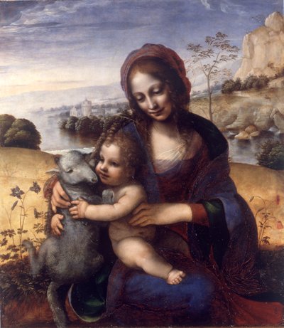 Madone et Enfant avec un agneau - Leonardo da (manner of) Vinci