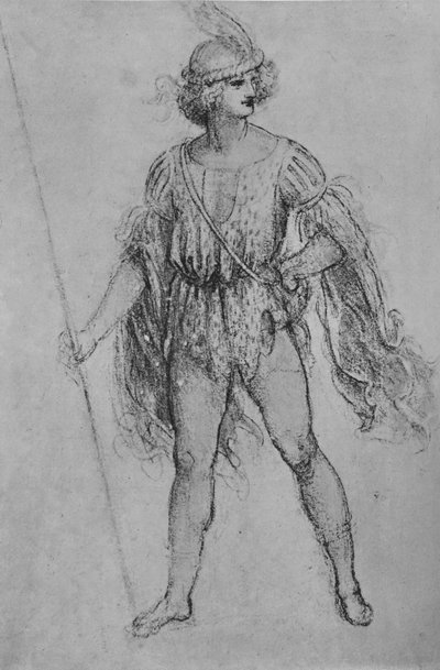 Un jeune homme avec une lance, vers 1480, 1945 - Leonardo da Vinci