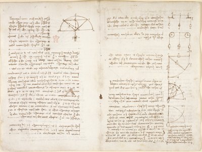 Notes et diagramme sur la mécanique - Leonardo da Vinci