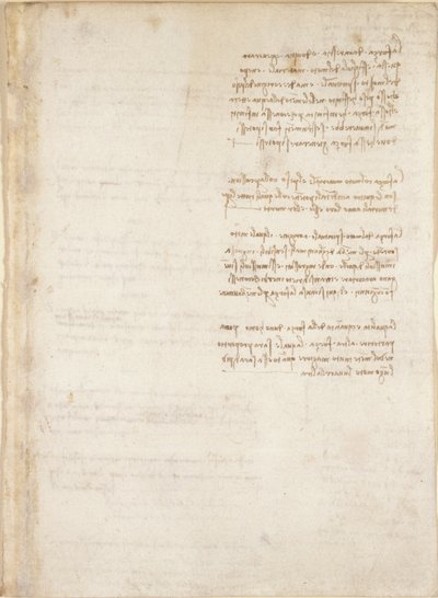 Arundel 263, f.151, Notes de Léonard de Vinci du 