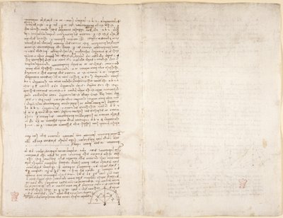 Arundel 263, f.215v, f.218 Notes et diagramme du 